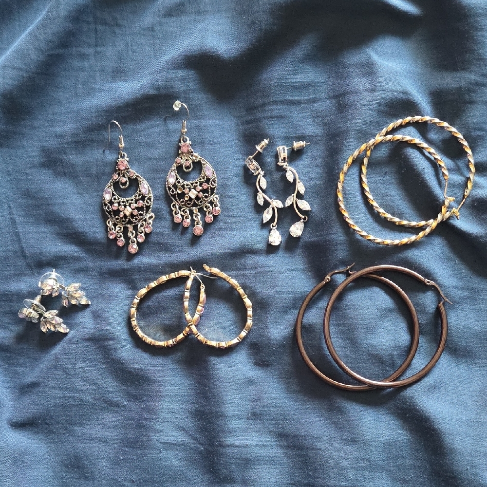 Elegant Mixed Color Earring Set